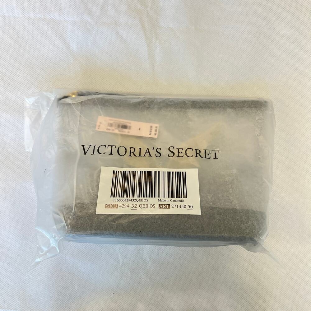 Victoria’s Secret Fashion Show Angel Makeup Bag Black Gold Clear - Picture 1 of 7